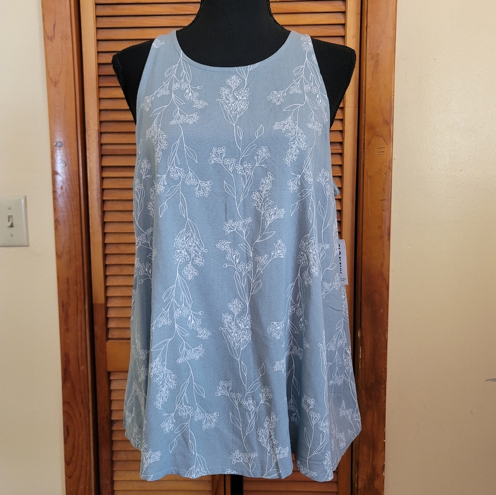 Old Navy Blue Floral Blouse